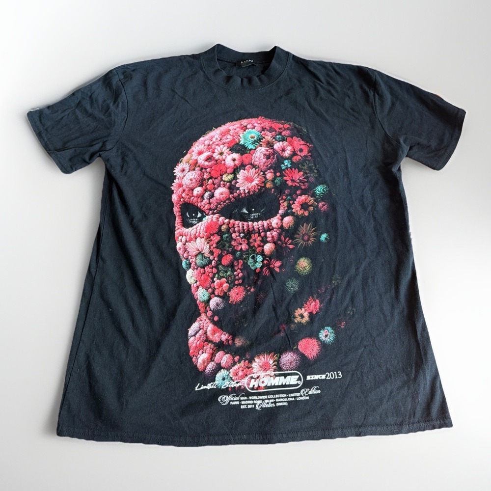 Boohoo Man Homme Gothic Rose Floral Oversized Tshirt Size Small